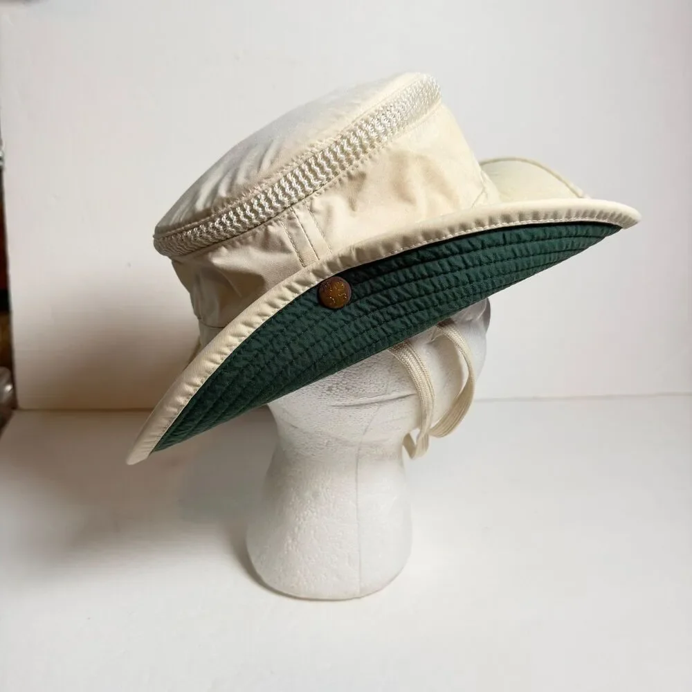 Vintage Tilley Endurables Airflo T4 Safari Hat Khaki Made Canada Size 7 1/4